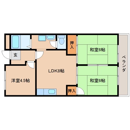 結崎駅 徒歩4分 2階の物件間取画像